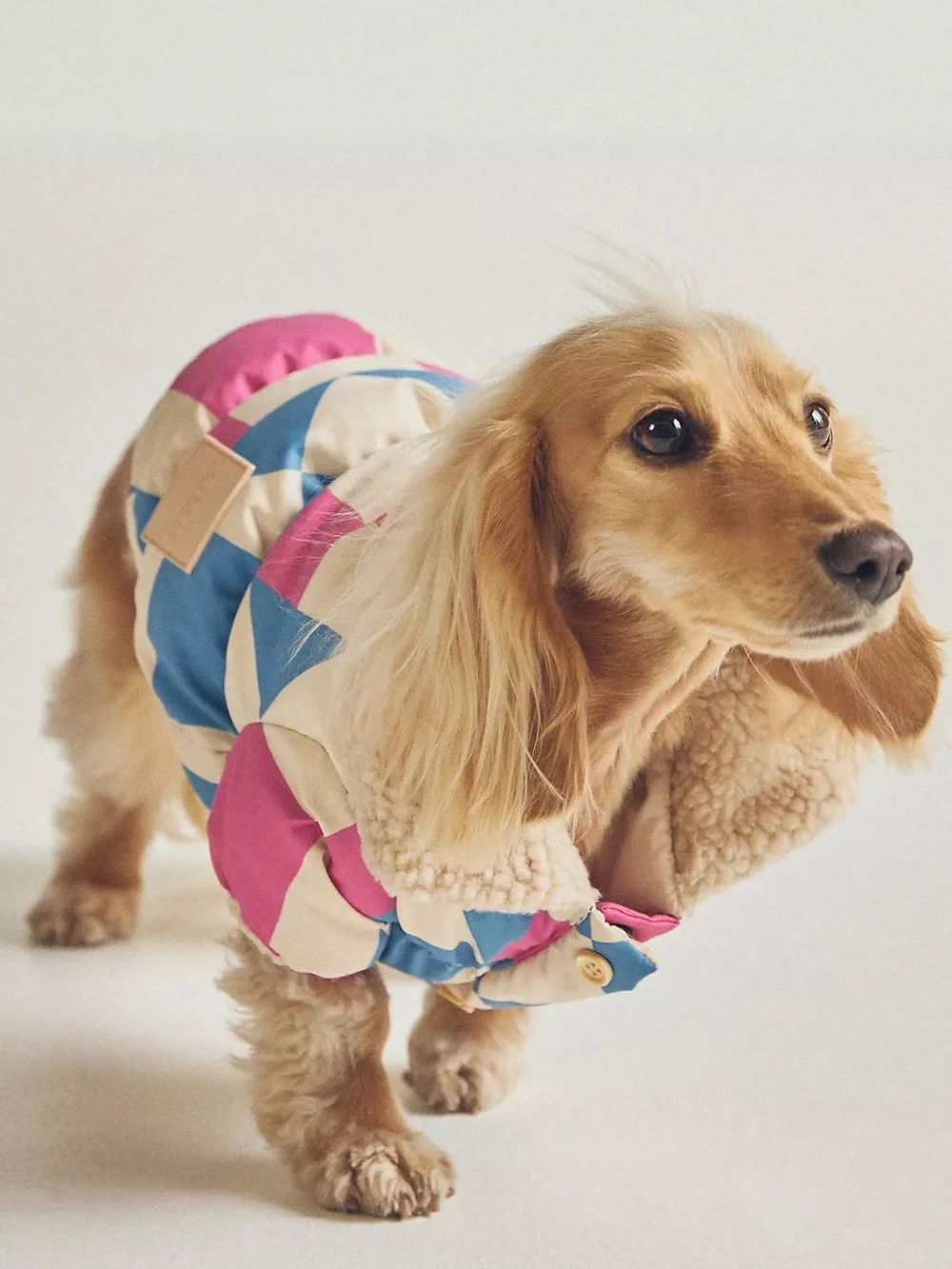 maxbone x Anthropologie Holiday 2024 Geometric Dog Puffer Jacket Coat Small S⁠